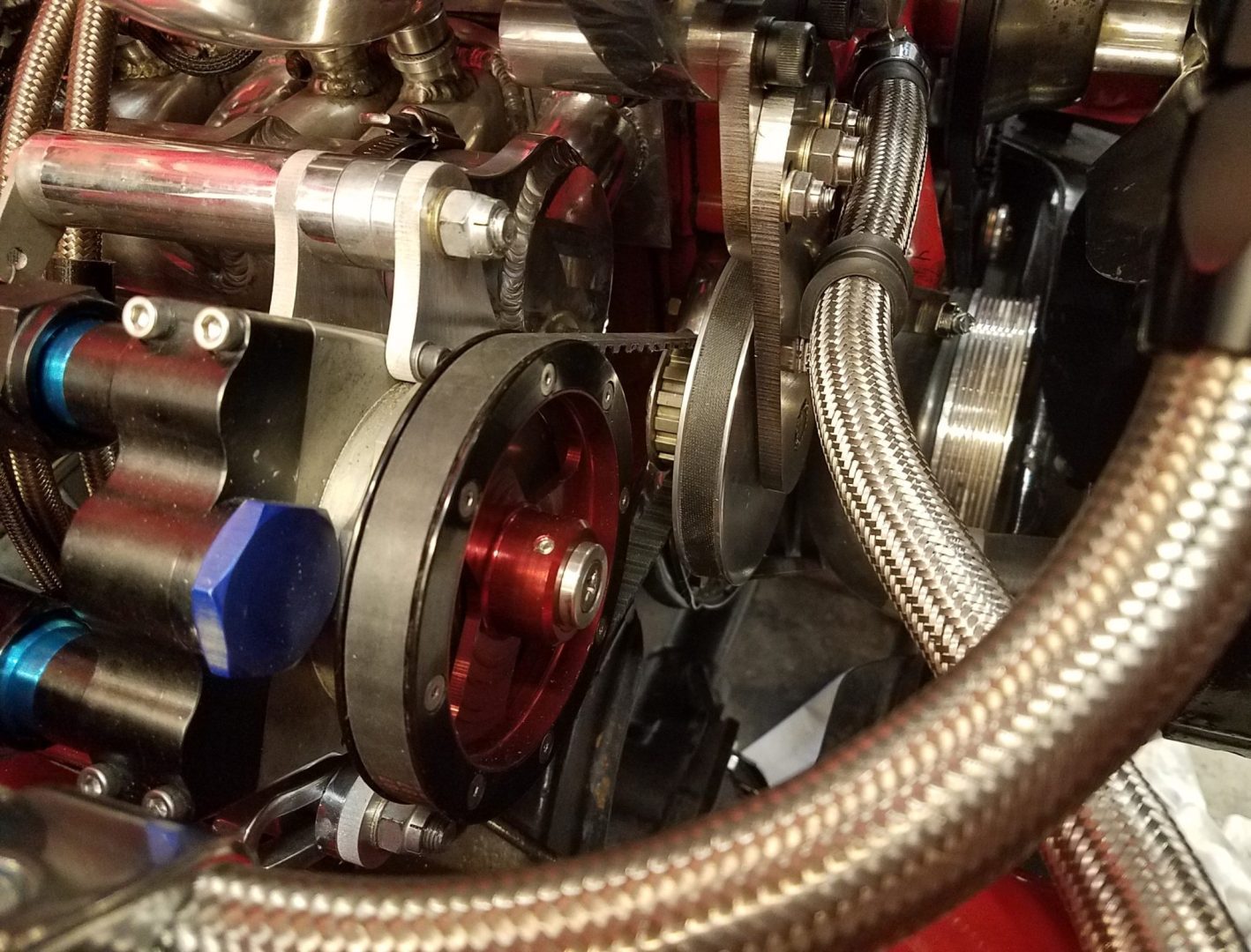 Crankcase vacuum pump installed on Willys Super Hurricane Engine